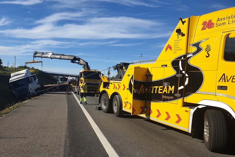 Camião com contentor marítimo despita-se em Estarreja