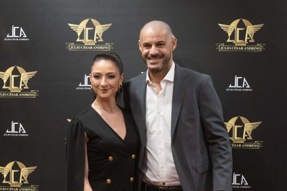 Madjer com a companheira, Lynn Saraiva