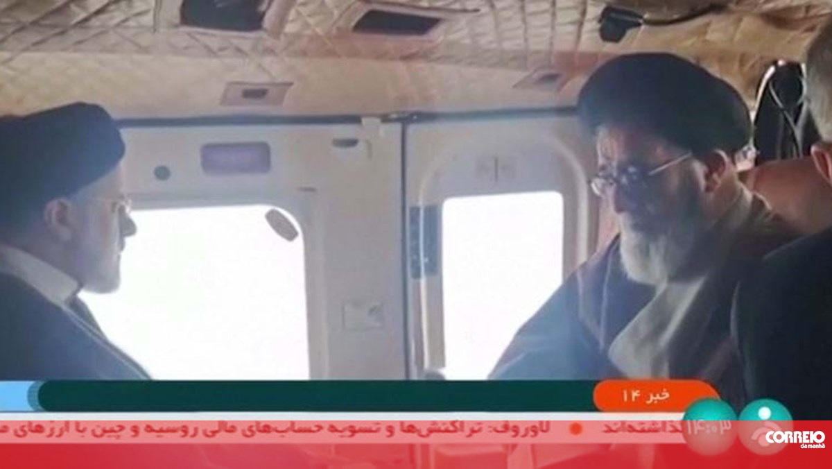 Imagens da televisão estatal iraniana mostram presidente do Irão no helicóptero antes do acidente