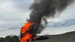 Camião a arder entre Tavira e Olhão corta A22 no sentido Castro Marim-Faro 
