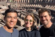 João Monteiro com Mackenzie McDonald e Cristina Ferreira em Roma