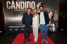 Joaquim de Almeida com a namorada, Patrícia Camacho, e o filho, Lourenço