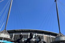 José Condessa no estádio do Manchester City