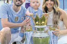 Bernardo Silva, a pequena Carlota e Inês Degener Tomaz