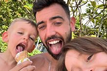 Bruno Fernandes com os filhos Matilde e Gonçalo