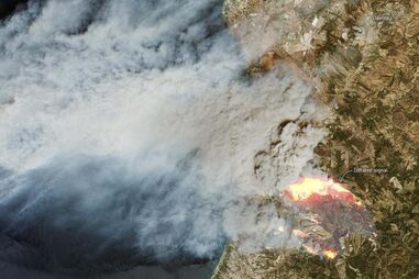 Odemira, incêndio visto do espaço