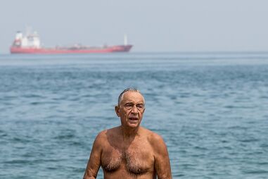 Marcelo Rebelo de Sousa na praia