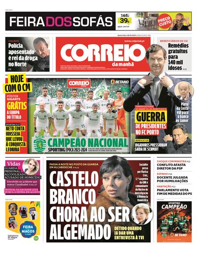 Capa de quarta-feira, 08 de maio de 2024