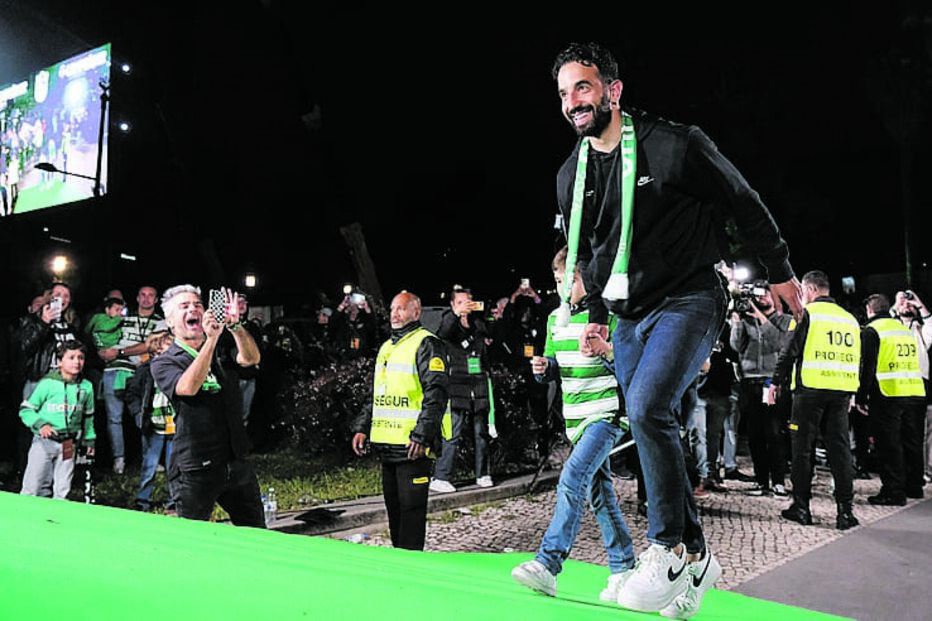 Rúben Amorim com um dos seus filhos