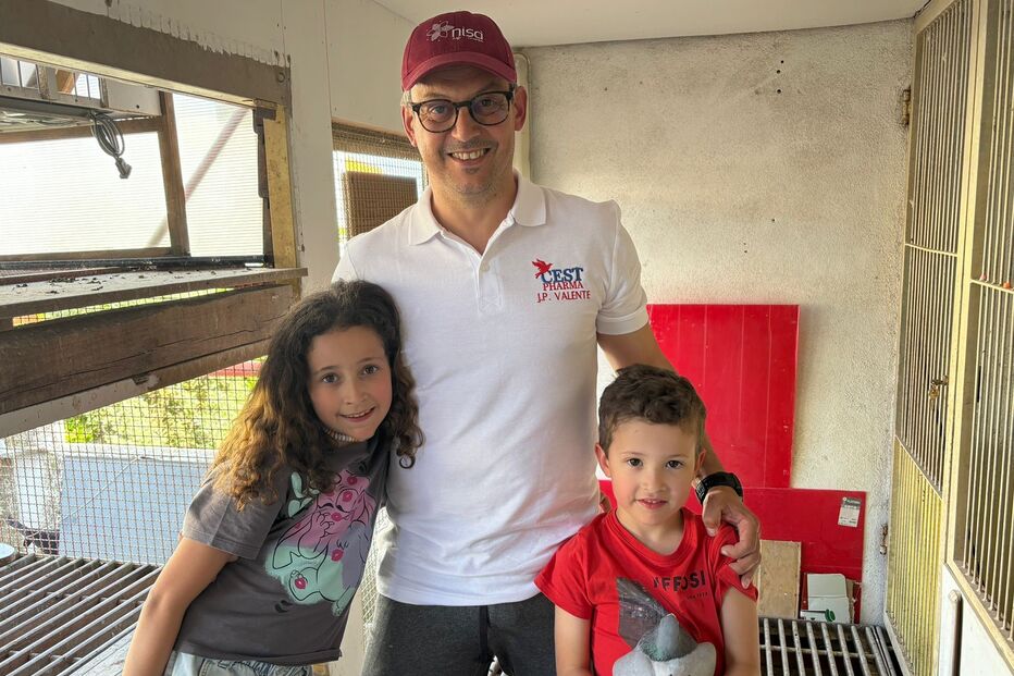 João Valente deu o nome dos filhos, Beatriz e Gabriel, a pombos de competição