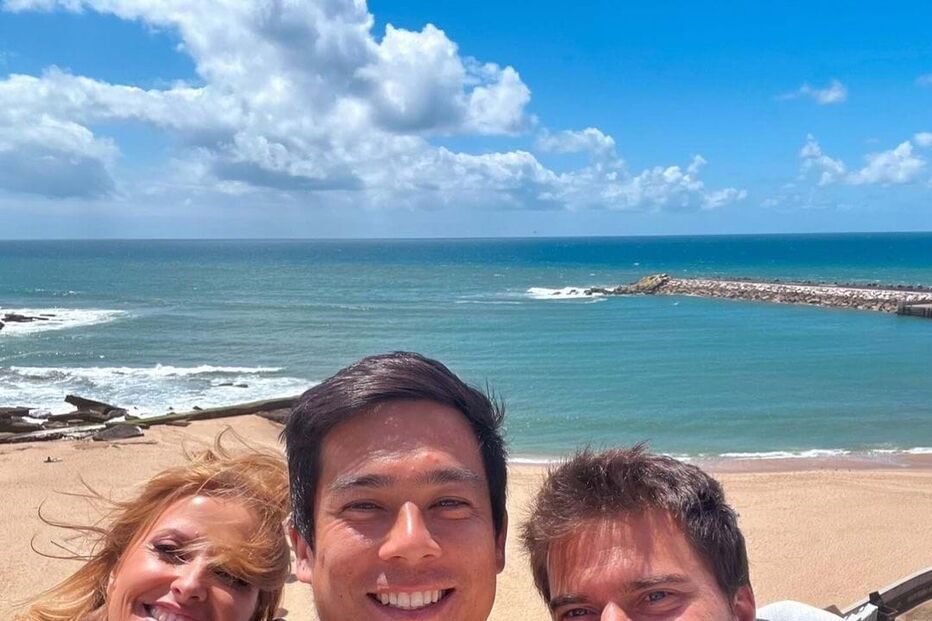João Monteiro com Mackenzie McDonald e Cristina Ferreira na Ericeira