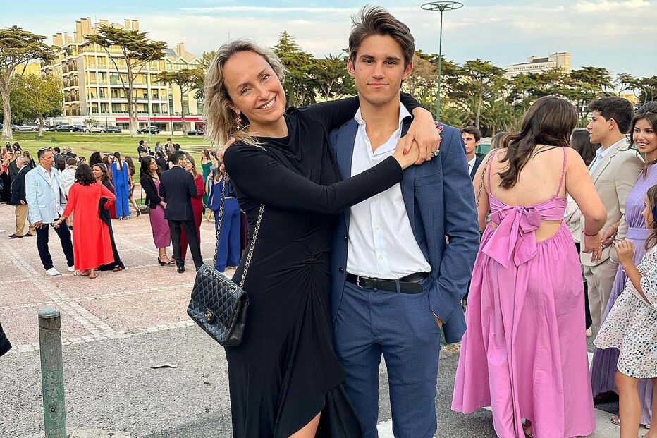 Marisa Cruz com o filho, João