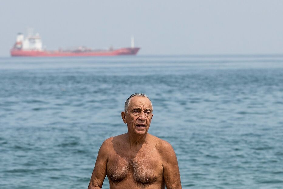 Marcelo Rebelo de Sousa na praia