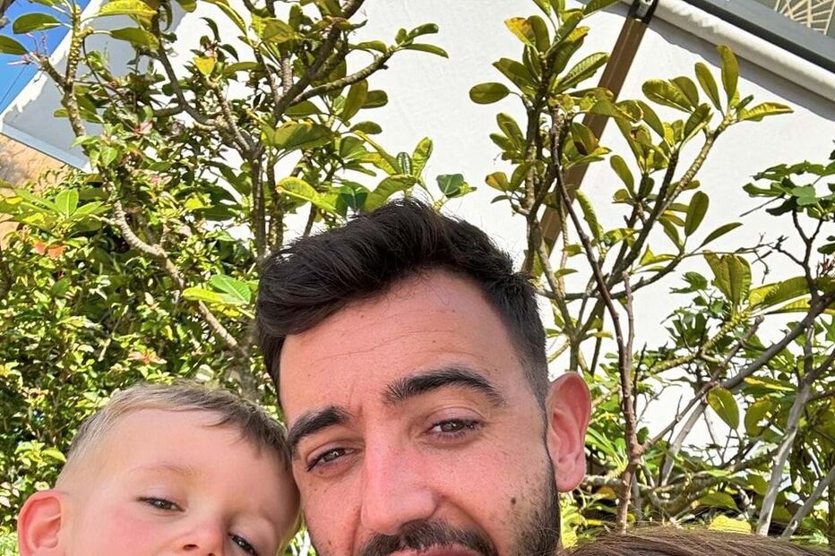 Bruno Fernandes com os filhos Matilde e Gonçalo