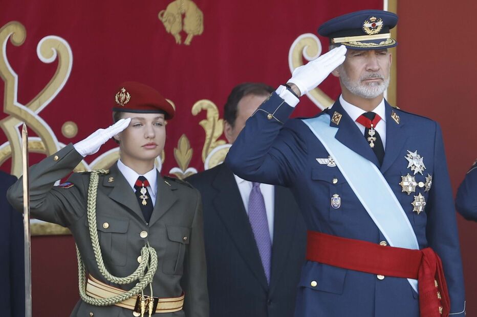 Leonor com o pai, Felipe VI
