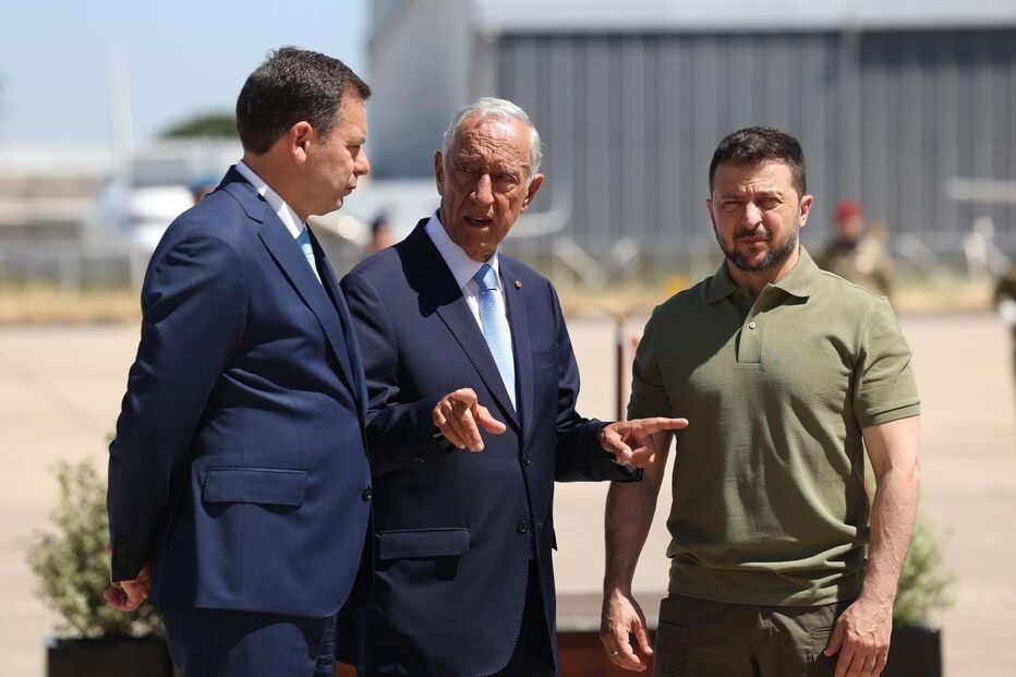 Luís Montenegro, Marcelo Rebelo de Sousa e Volodymyr Zelensky