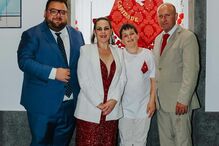 Rúben com os pais e o irmão