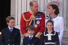 William e Kate com os filhos no Trooping the Colour