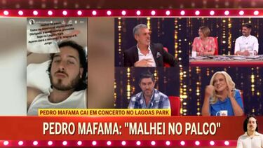 "Até dói, coitado": Maya reage a queda de Pedro Mafama em palco