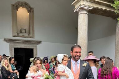 Sara Calado e Francisco Macau à saída da cerimónia