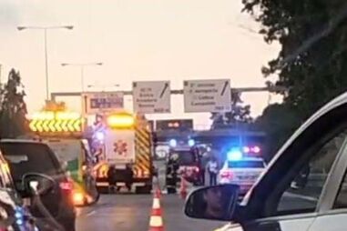 Acidente obriga ao corte de trânsito em três das quatro faixas de rodagem na CRIL