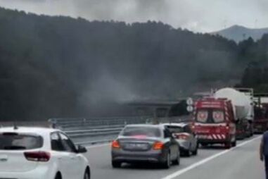 Incêndio em viatura dentro do Túnel do Marão corta circulação no sentido Amarante - Vila Real 