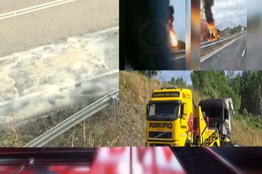 Camião arde em Castelo Branco