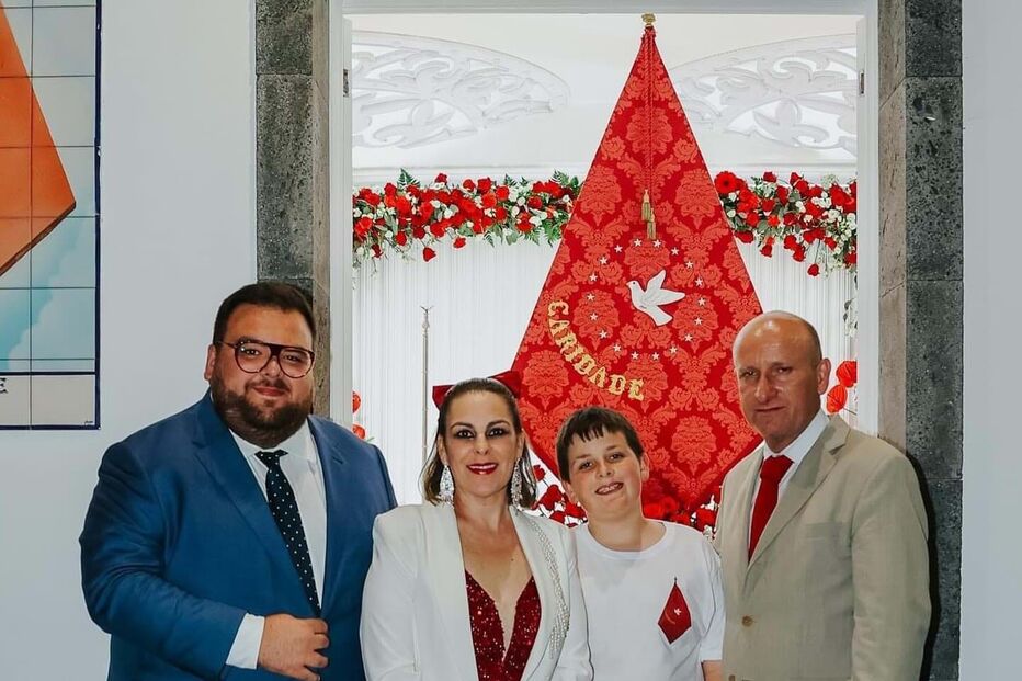 Rúben com os pais e o irmão