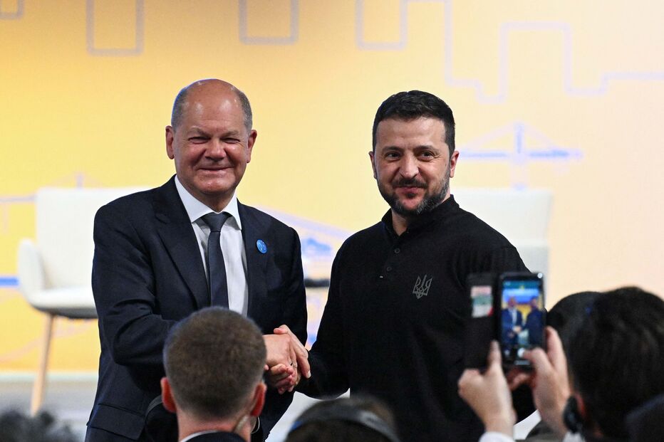 Olaf Scholz e Volodymyr Zelensky