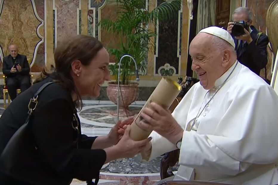 Maria Rueff com o Papa Francisco