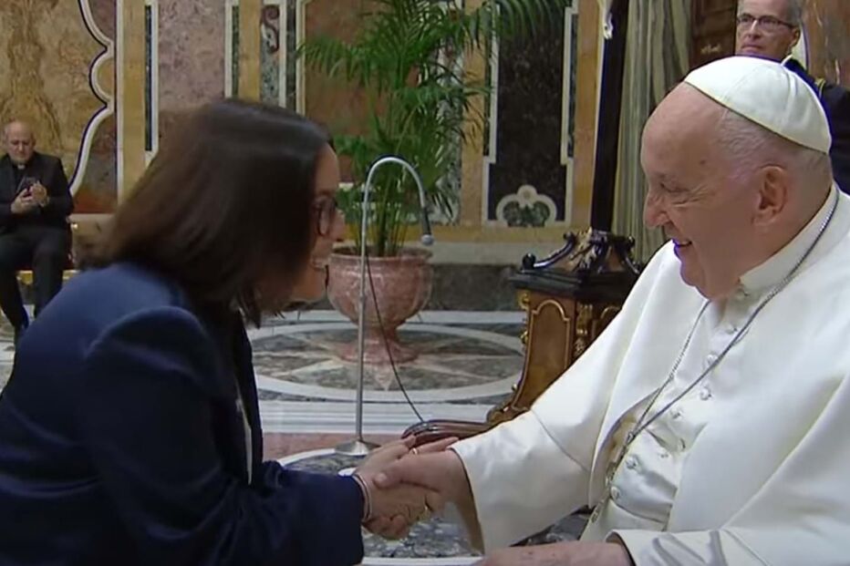 Joana Marques com Papa Francisco