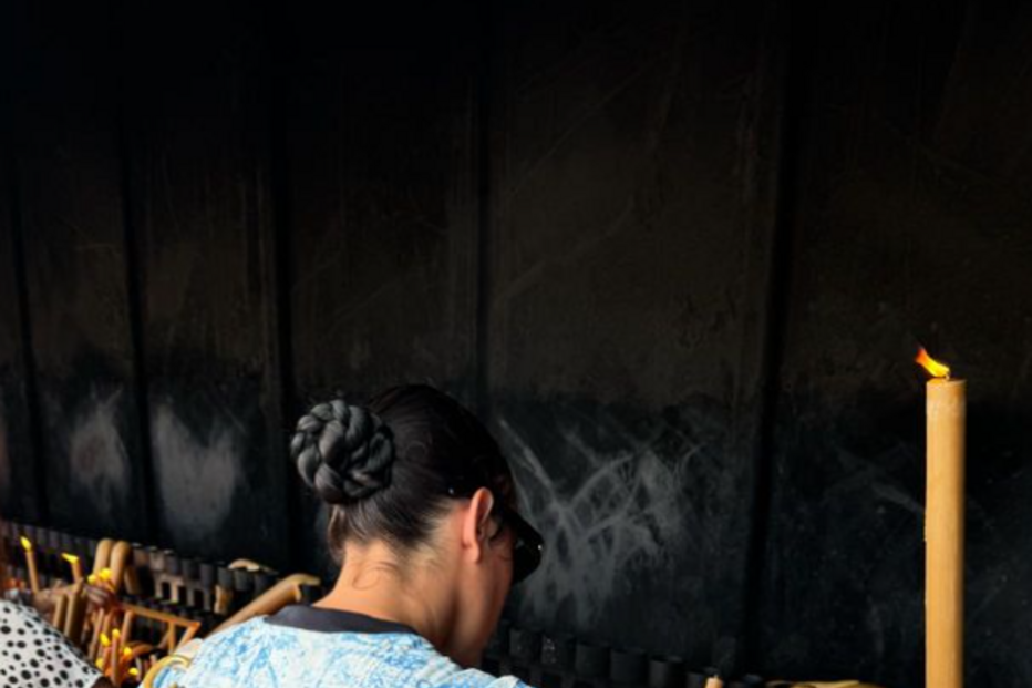 Georgina Rodríguez com o filho no Santuário de Fátima