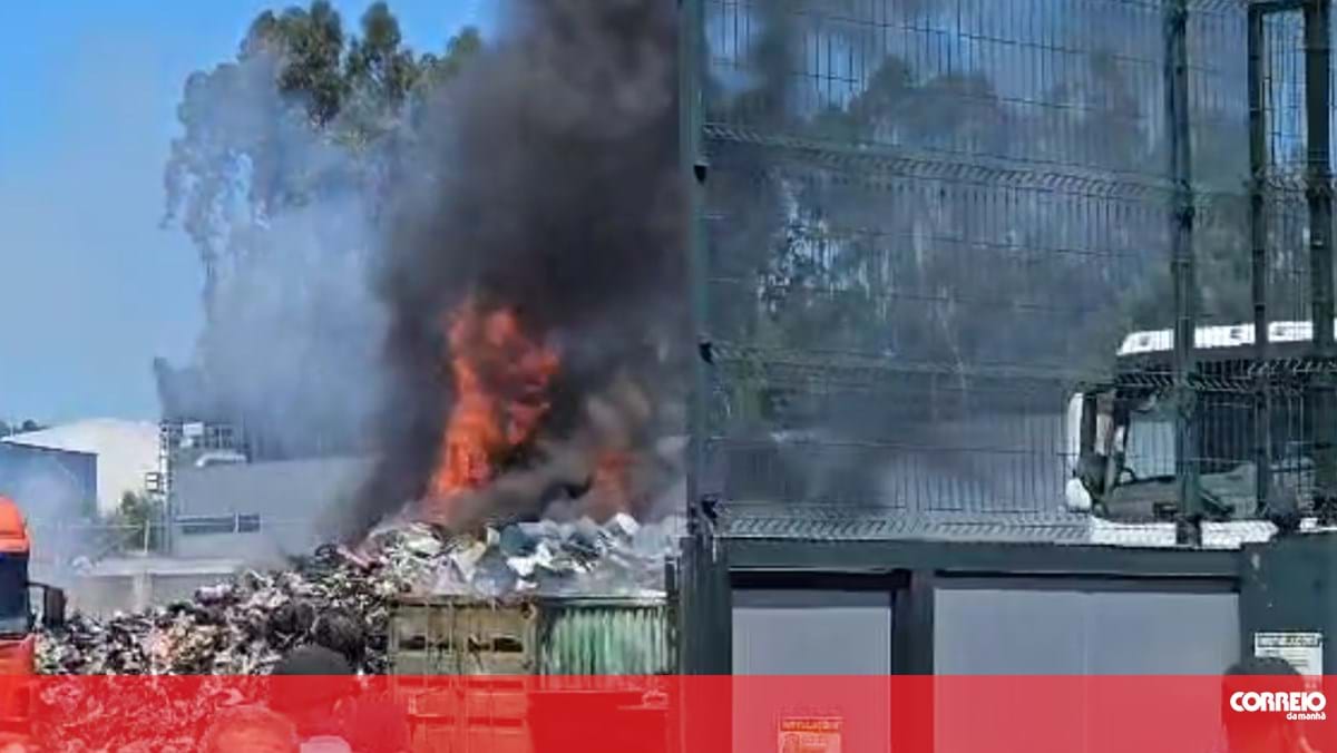 Incêndio industrial consome parque de sucata em Santa Maria da Feira