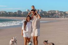 Diogo Costa com a companheira Catarina Machado e o filho Tomás
