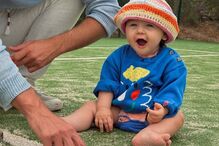 Lourenço Ortigão e o filho Vicente Blue