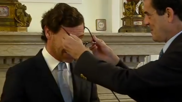 Rui Moreira e André Villas-Boas em momento de "grande intimidade" que provocou gargalhadas