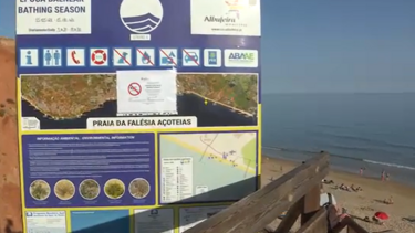 Praia da Falésia em Albufeira interditada a banhos