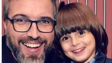 Pedro Chagas Freitas e o filho Benjamim