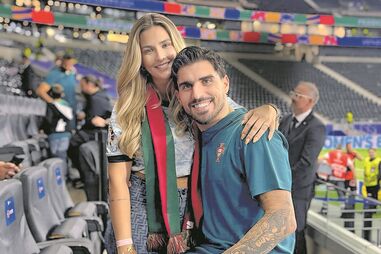 Ruben Neves e a companheira, Débora Lourenço