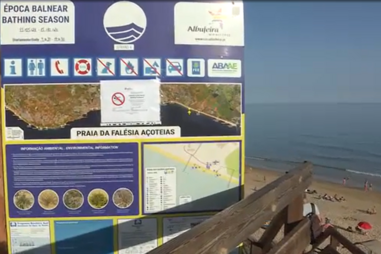 Praia da Falésia em Albufeira interditada a banhos