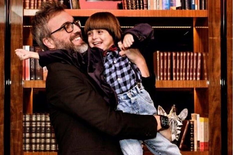 Pedro Chagas Freitas e o filho Benjamim