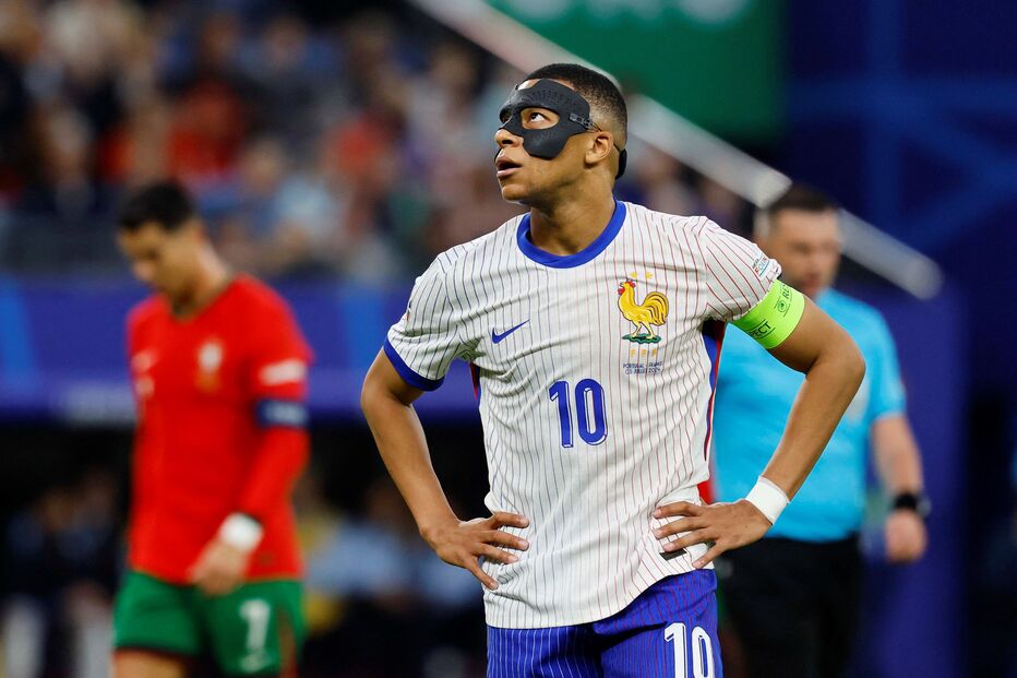 Kylian Mbappé no Portugal-França do Euro 2024