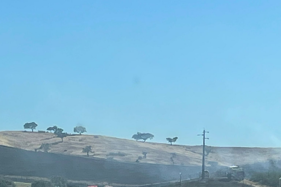 Quase 100 bombeiros e quatro meios aéreos combatem incêndio na Amareleja