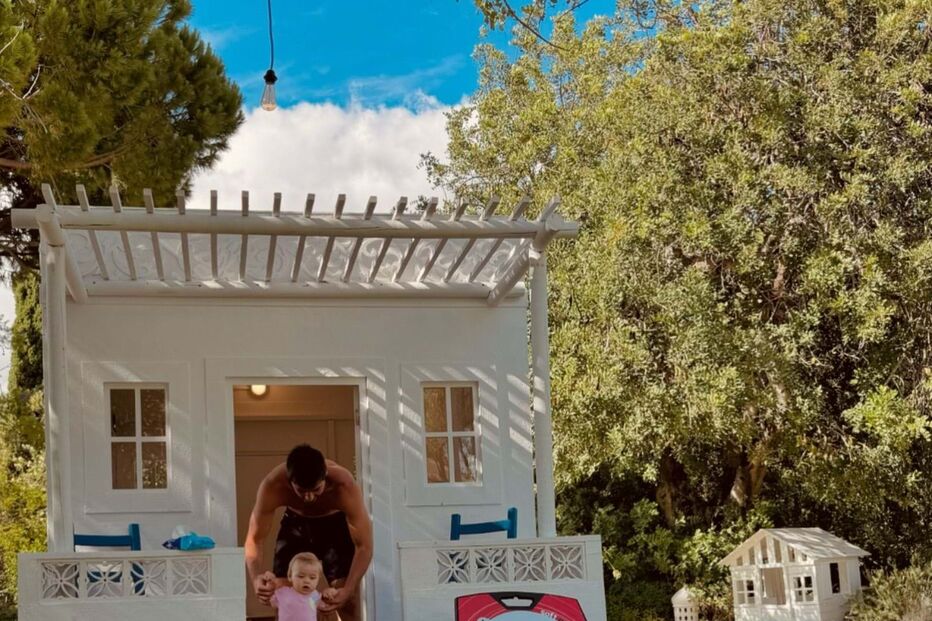 Lourenço Ortigão e o filho Vicente Blue