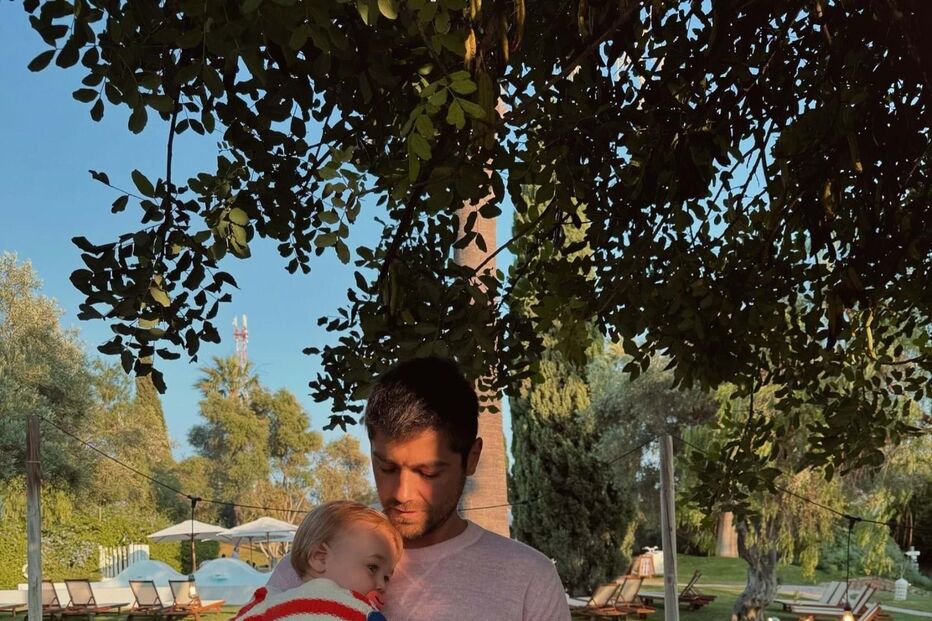 Lourenço Ortigão e o filho Vicente Blue