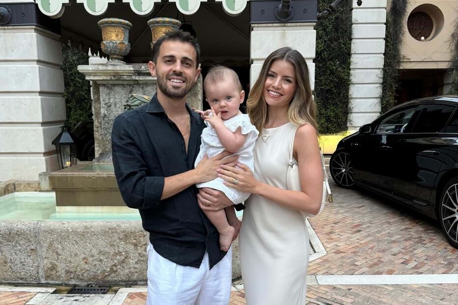 Bernardo Silva e Inês Degener Tomaz com a filha