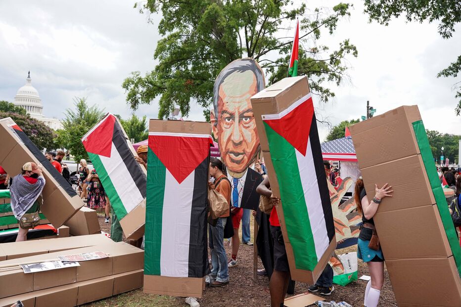 Milhares protestam junto do Capitólio em Washington antes de discurso de Netanyahu