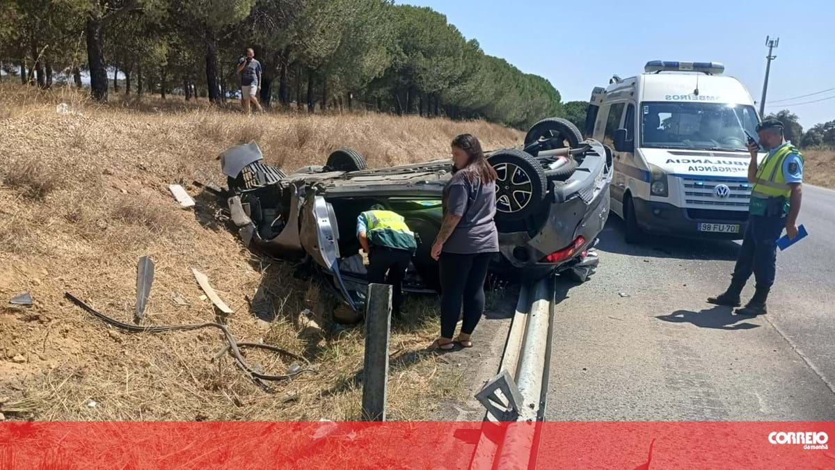 Despiste provoca dois feridos no IC1 em Santiago do Cacém