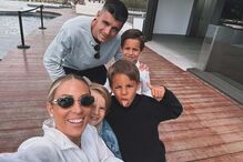 Álvaro Morata com a mulher, Alice Campello, e os filhos