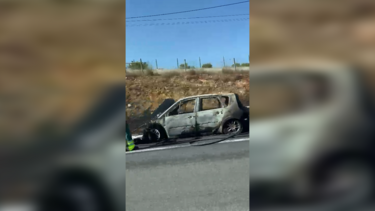 Carro arde na A22
